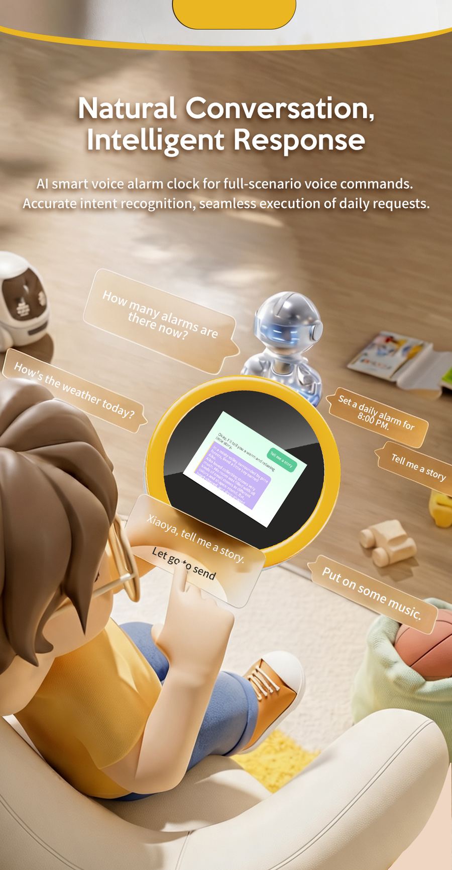 AI Clock AI Smart Learning Alarm Clock – Product Details 4