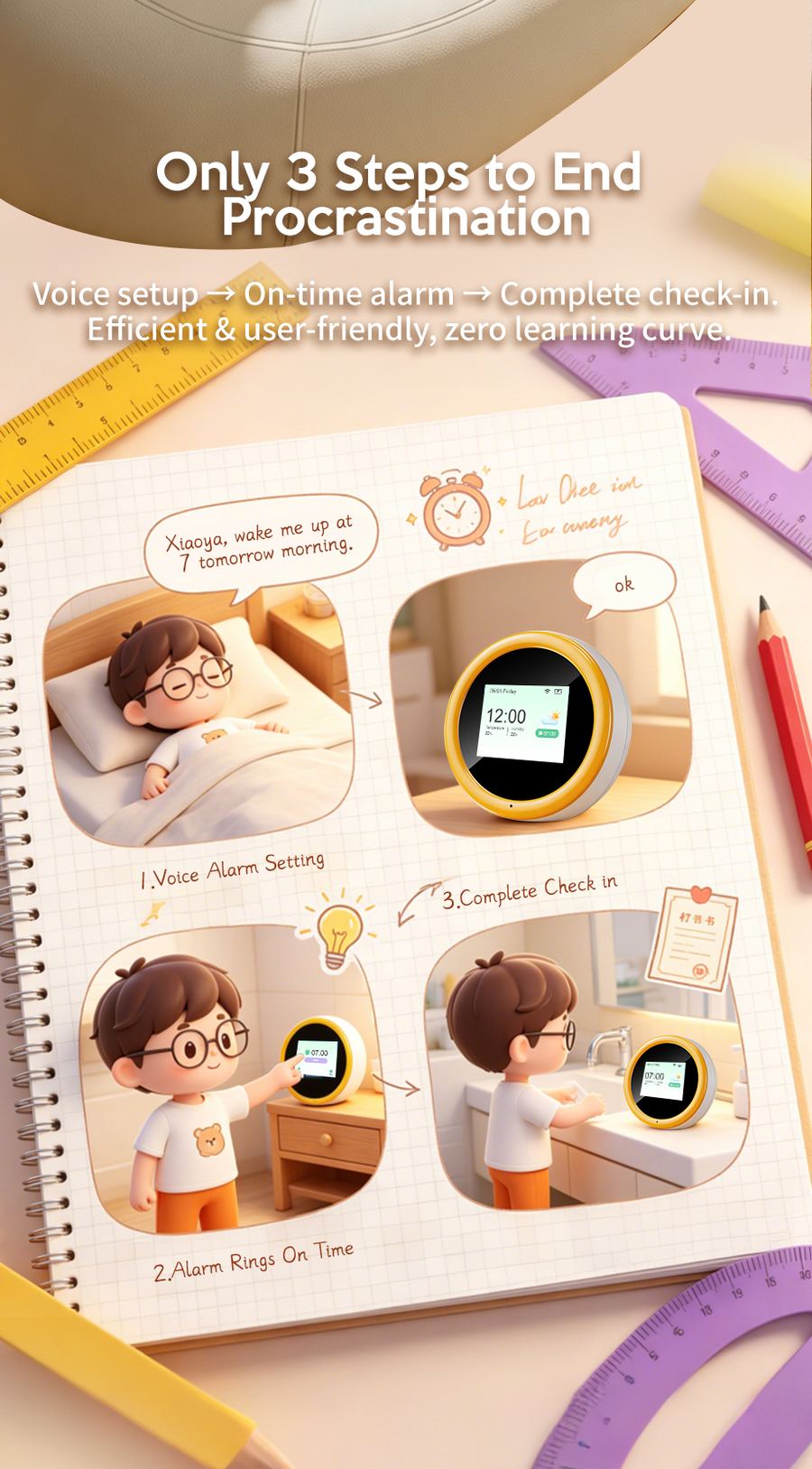 AI Clock AI Smart Learning Alarm Clock – Product Details 5