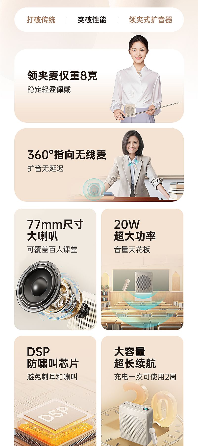 K1 Wireless Clip-on Voice Amplifier 20W – Product Details 2
