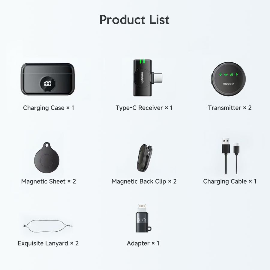 MC259 Magnetic Wireless Microphone with AI ENC – Product Details 7