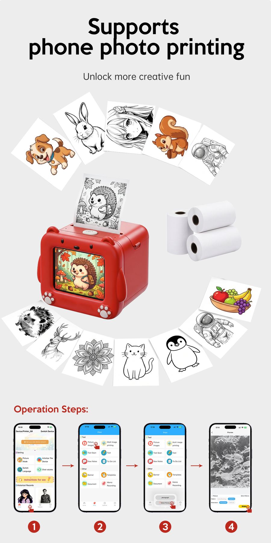 Q8 Kids AI Drawing Printer – Product Details 7