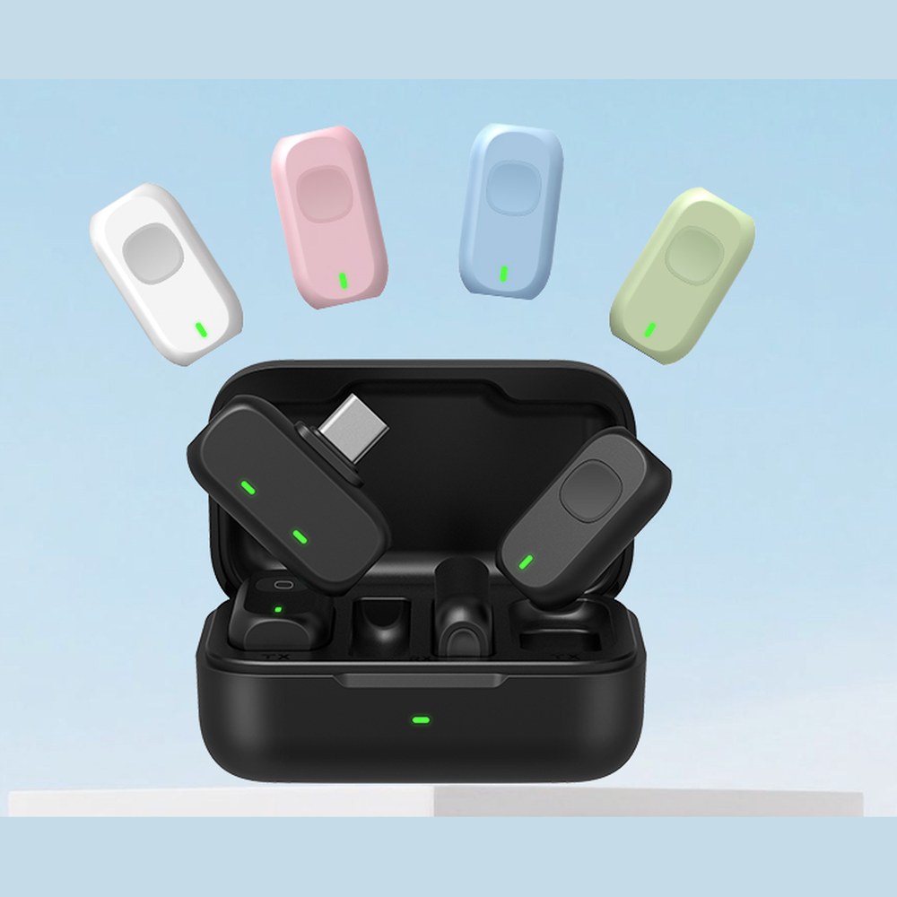 Colourful wireless lavalier microphones for live streaming